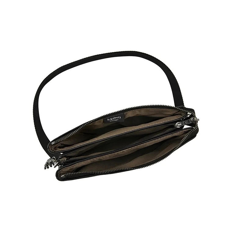 Kipling Shoulder Bags Black Leather Patchwork-3