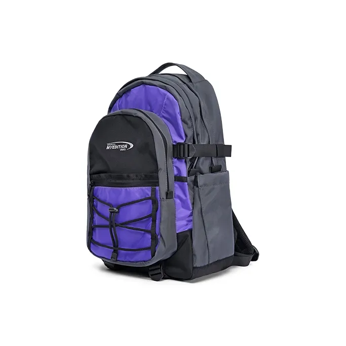 MYEDITION Students Backpack Fabric Black/Purple Unisex-11