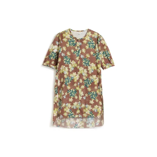 PUKKA Shirts Women's Yellow Green Flowers