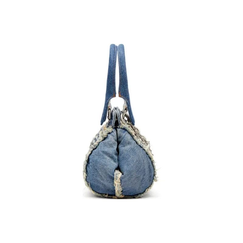 DIESEL D Vina XS Logo Charm Denim Shoulder Bag-2