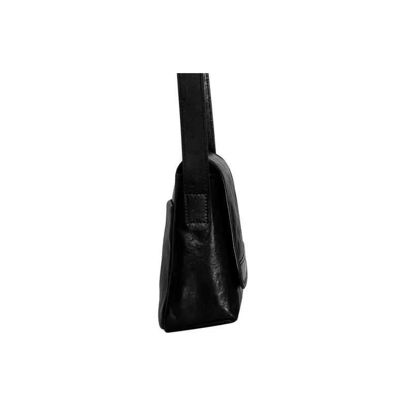 MR'GUFA Vegetable Tanned Cow Leather Shoulder Bag Crossbody Bag Men's Black & Brown/Classic Black-9
