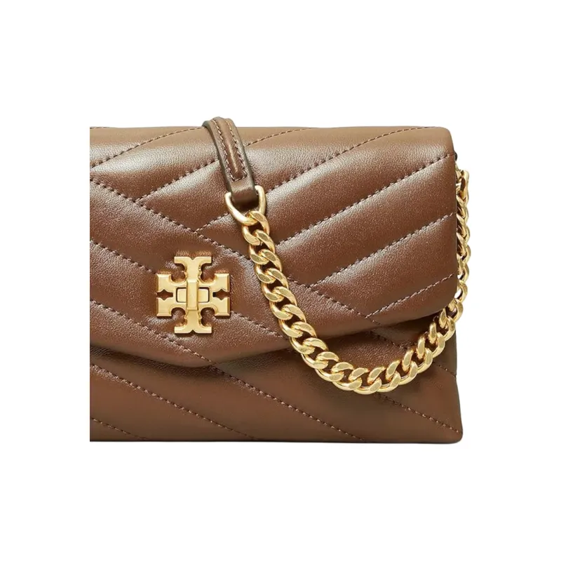 TORY BURCH Kira Sheepskin Quilting Twill One Shoulder Chain Wallet Crossbody Bag Mini Women's Brown-4