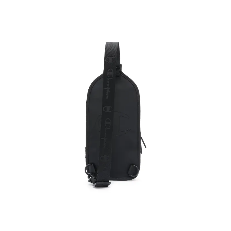 Champion Fabric Crossbody Bag, Sling Bag Regular Unisex Black/Dark Brown-3