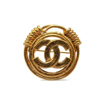 CHANEL 1994 Plated Cc Brooch Costume Brooch