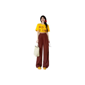 ZAZN Casual Pants Women's Burgundy