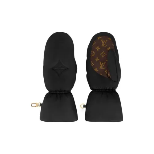 LOUIS VUITTON Nylon Gloves Women's Black