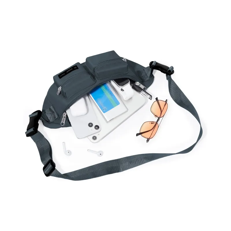 Werocker Nylon Fanny Pack Regular Unisex Classic Black Ecru Mint Green Gray Brown Royal Blue Army Green Gray-26