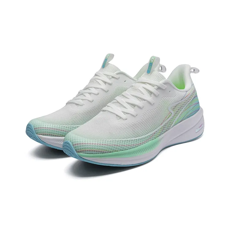 LPMX Cushioning Rebound Wear Resistant Breathable Low Top Running Shoes Unisex Sky Blue Green-2