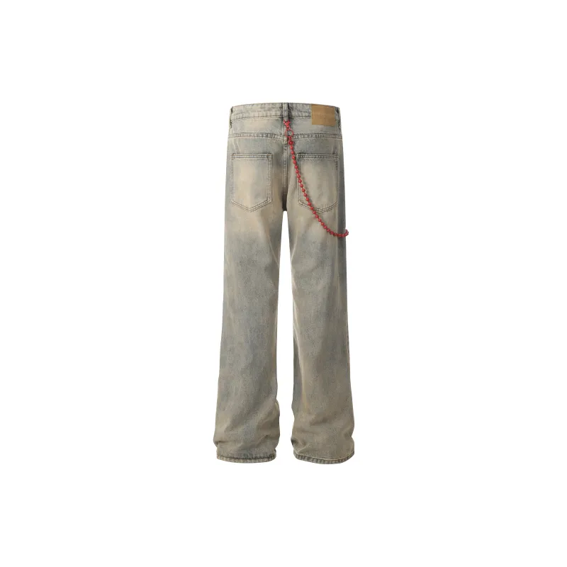 WELTER EXPERIMENT Fashion Versatile Jeans Unisex Classic Distressed Blue Shades-1
