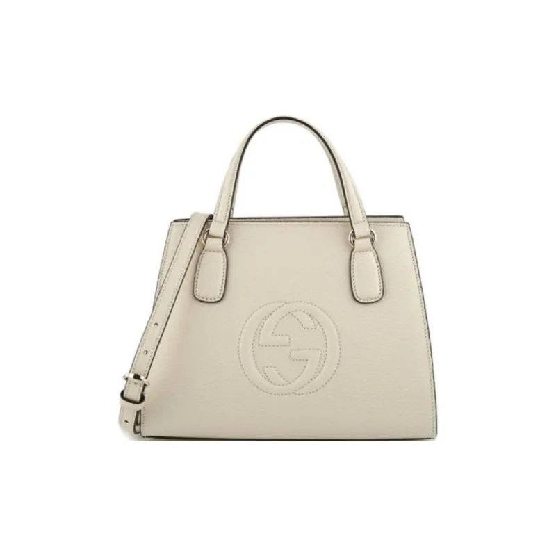 GUCCI Soho Leather Shoulder Bag, Crossbody Bag, Handbag Women's White-2
