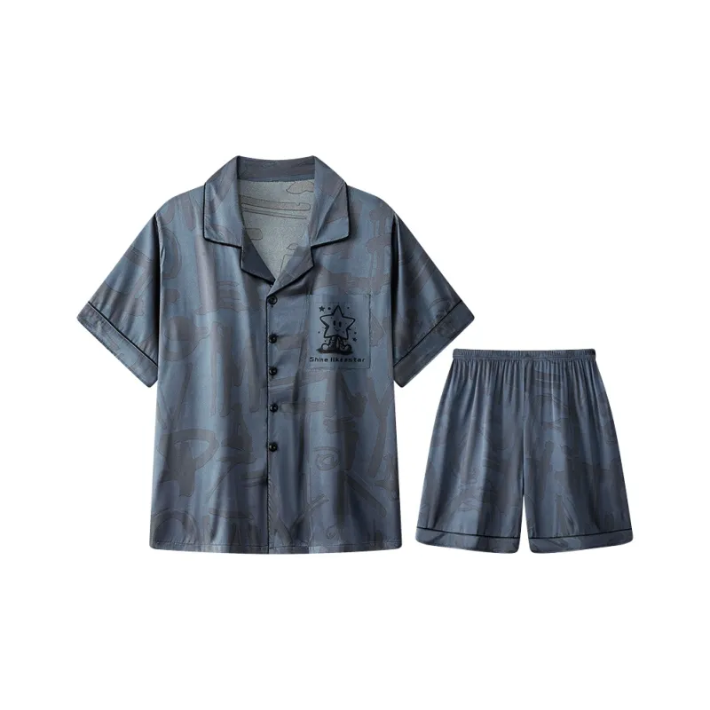 Qiao Ni Tong Pajama Set Men's Black-9