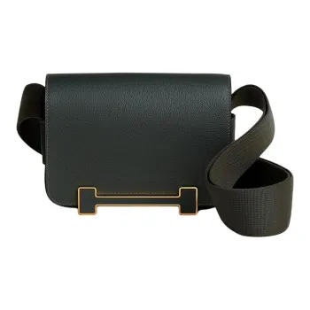 HERMES Geta Evercolor Calfskin Wooden Sandal Bag Crossbody Bag Shoulder Bag Women's Dark Green