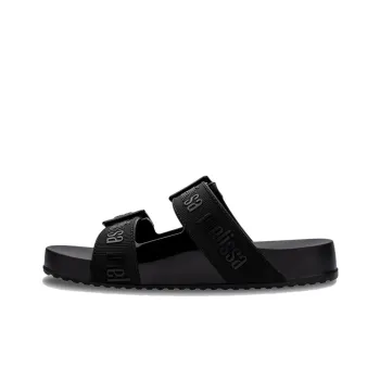 MELISSA Leather Patchwork Quiet Slip-Resistant Odor-Resistant Abrasion-Resistant Double Strap Slippers Women's