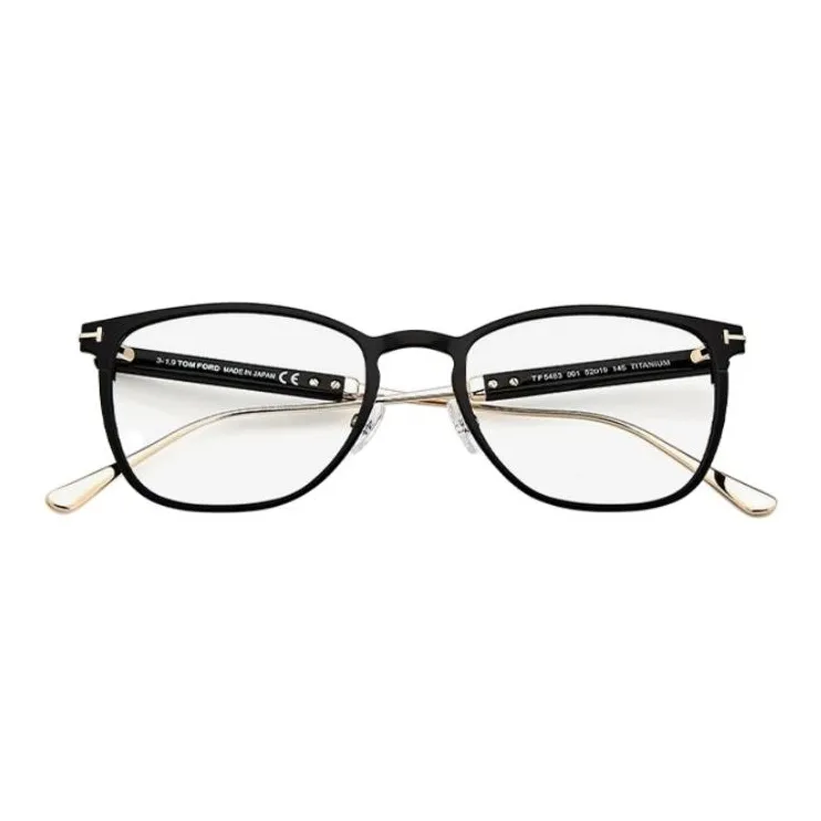 TOM FORD Plate Frame Titanium Alloy Irregular Shape Eyeglass Frames Unisex Gold-1