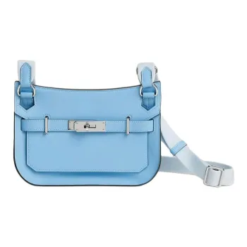 HERMES Jypsiere Swift Calfskin Shoulder Bag Crossbody Bag Mini Women's T0 Haze Blue With Dusty Blue Accents