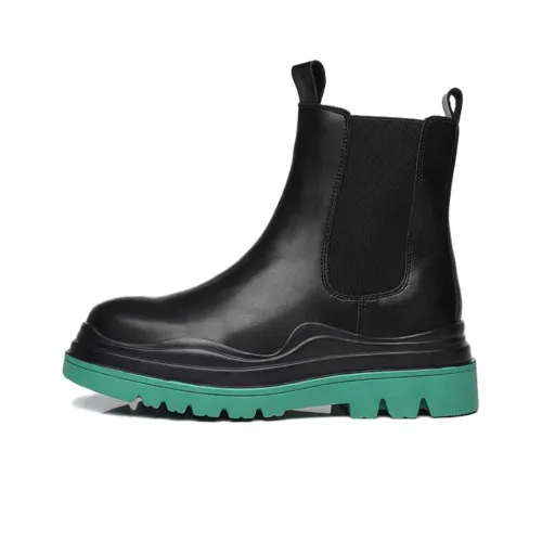 JANE HARLOW Chelsea Boots Men Black/Green