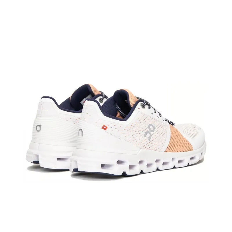 On Cloudstratus Cushioned Slip Resistant Low Top Running Shoes Women's White Yellow-3