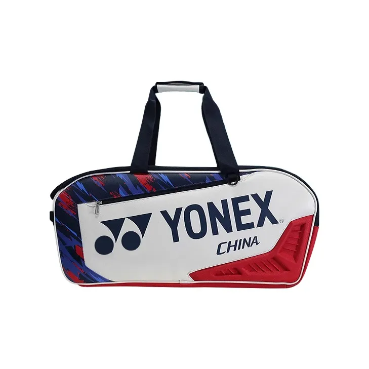 YONEX Badminton Racket Bags 6 Pack Crossbody Bag White Red Unisex-0
