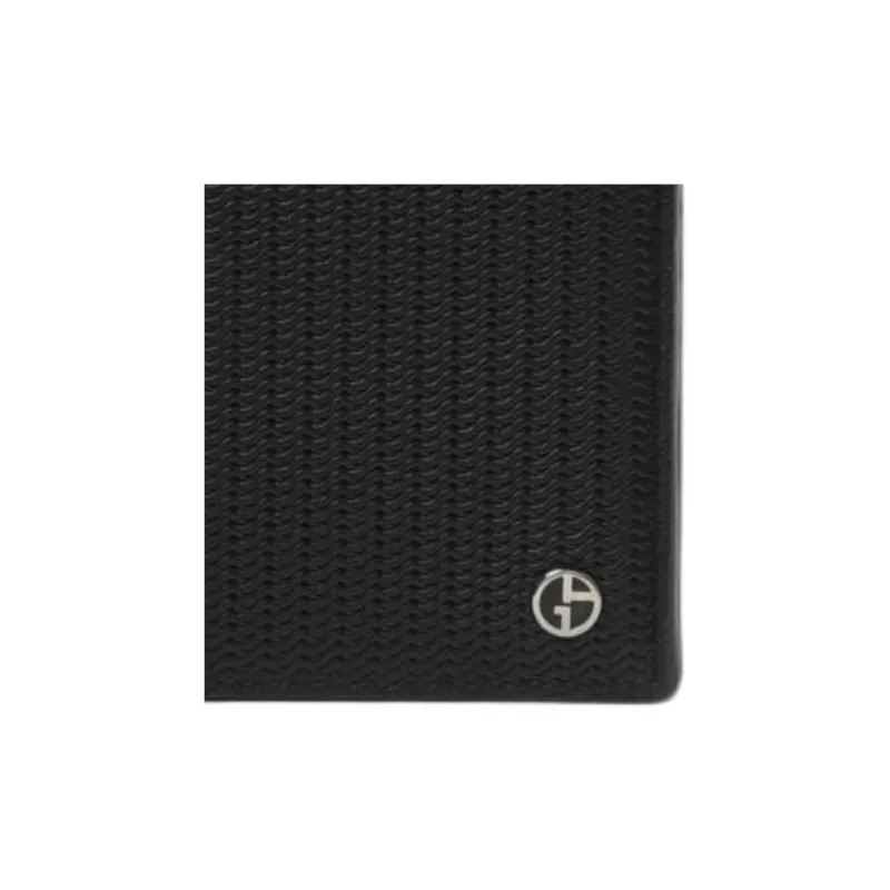 GIORGIO ARMANI Embossed Leather Wallet Men's Black-3