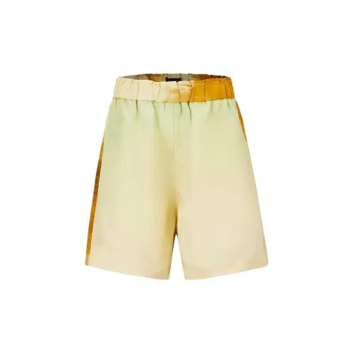 URBAN REVIVO Casual Shorts Women's Yellow Green Print