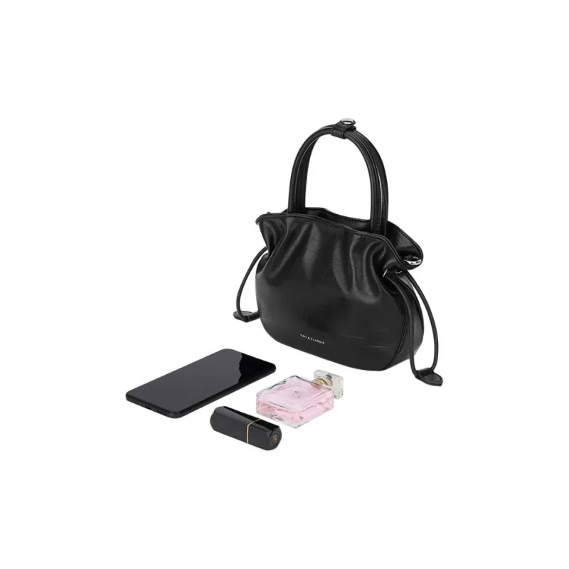 OMI Synthetic Leather Shoulder Bag, Crossbody Bag, Handbag Women's Black/White/Silver-2