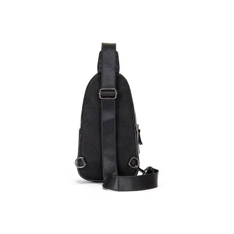 DOSRFINI Cow Leather Sling Bag Regular Men's Black/Coffee-3