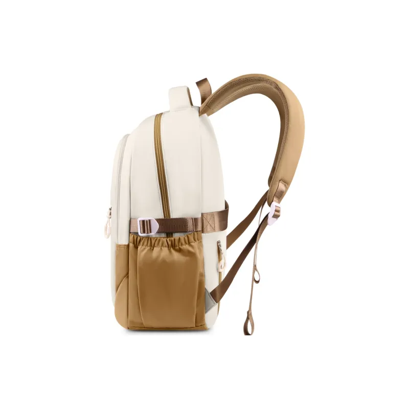 EDISON Repellent Oxford Cloth Campus Backpack Travel Medium Size Unisex Ecru & Black/Beige & Khaki/Ecru & Red-2