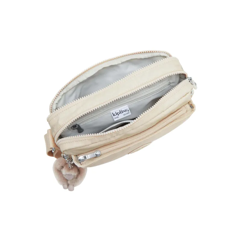 Kipling Polyamide Shoulder Bag, Crossbody Bag Medium Size Women's Beige Yellow-3
