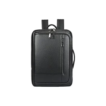 DOSRFINI Top Grain Cow Leather Advanced Sensory Backpack Men's Black