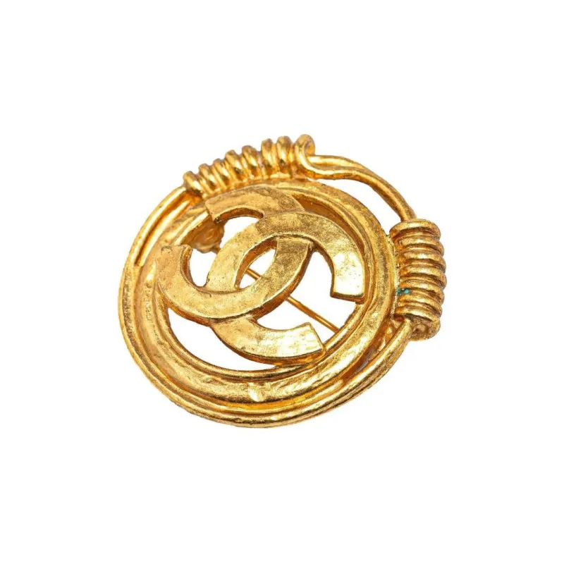 CHANEL 1994 Plated Cc Brooch Costume Brooch-1