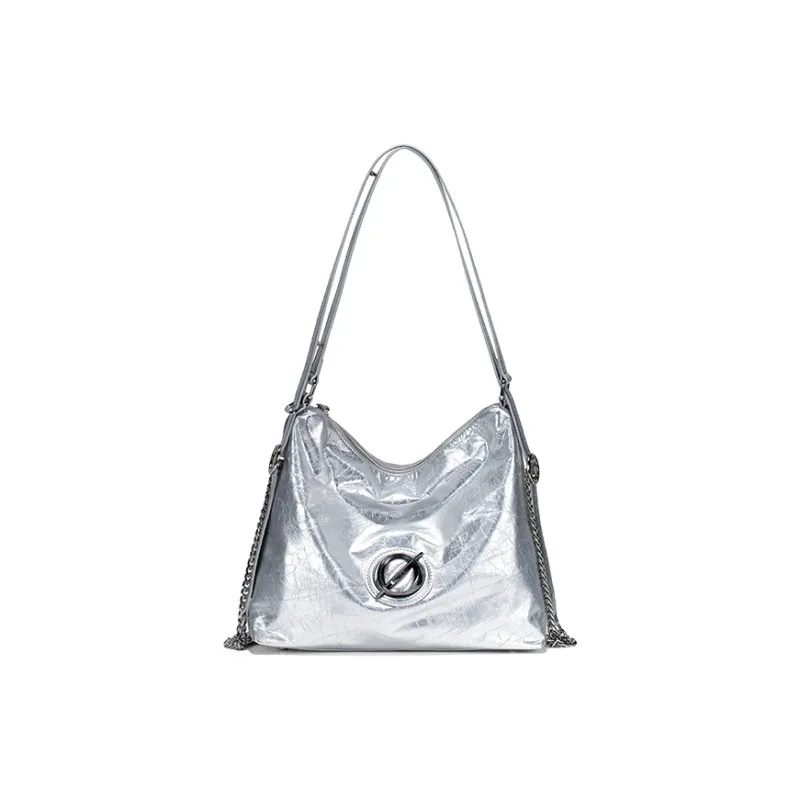 JELLYTOYBOY Cow Leather Small Adventurer Bag Backpack Handbag, Shoulder Bag Women's Silver-1