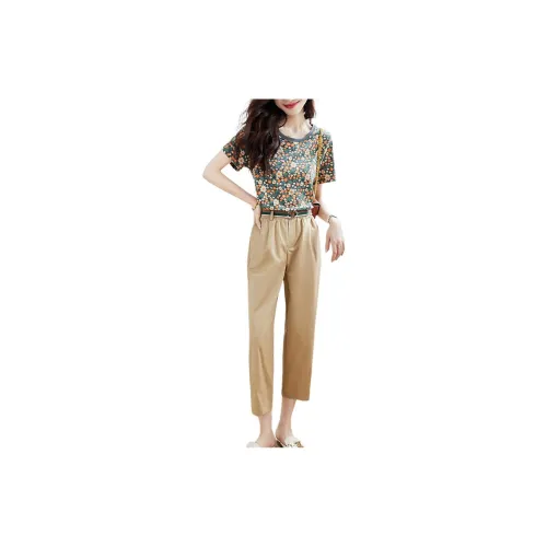 Mo Han Yi Mei Casual Suits Women's Khaki