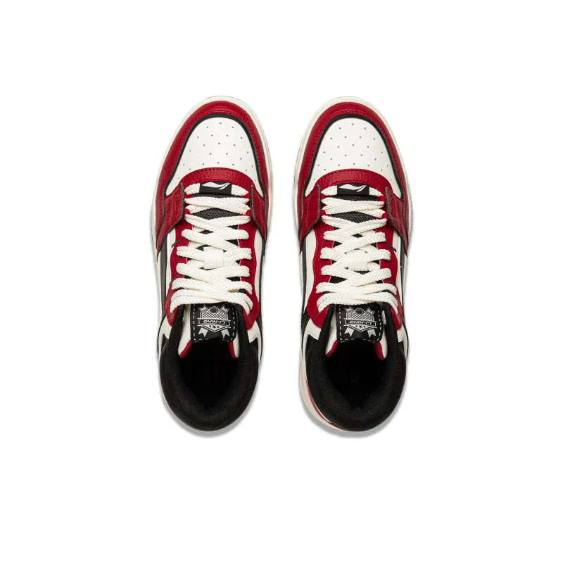 LINING Moonlight White HI Skateboard Shoes Women's Mid Top White Red-3