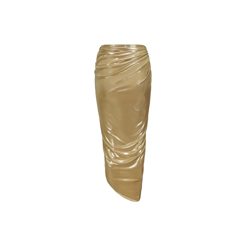 NANA JACQUELINE Casual Long Skirts Women's Gold-1
