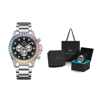 Welly Merck Mechanical Movement Stainless Steel Watchband Watch Men's Watches Black Dial