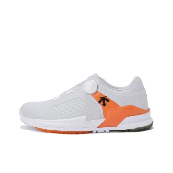 DESCENTE R90 BOA Slip-Resistant Golf Shoes Men's White Orange