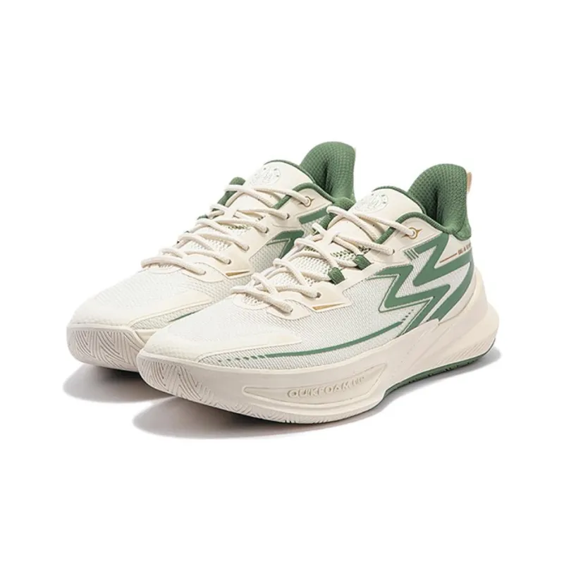 361° Big3 Team 2.0 Cushioning Wear-Resistant Low-Top Basketball Shoes Men's Beige Green-1