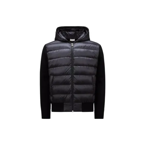 Moncler Knitted-panels Hooded Puffer Jacket