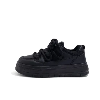 HUANQIU Snake Year Limited Edition Warm Anti Slip And Wear Resistant Height Increasing Low Top Couple Unisex Black