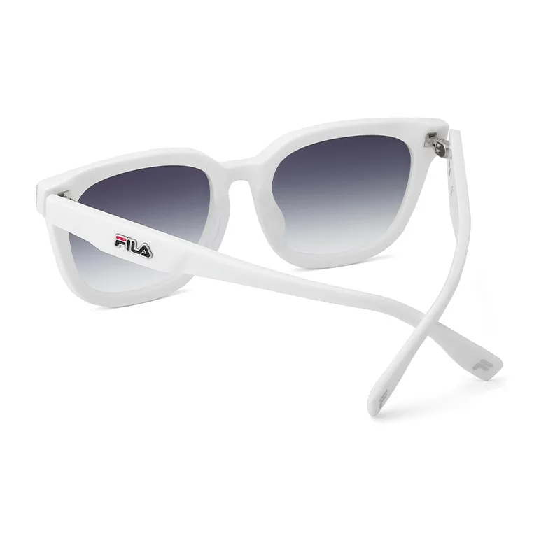 FILA Plate Frame Irregular Shape Sunglasses Unisex Piano Black, Orchid White, Sea Green-6