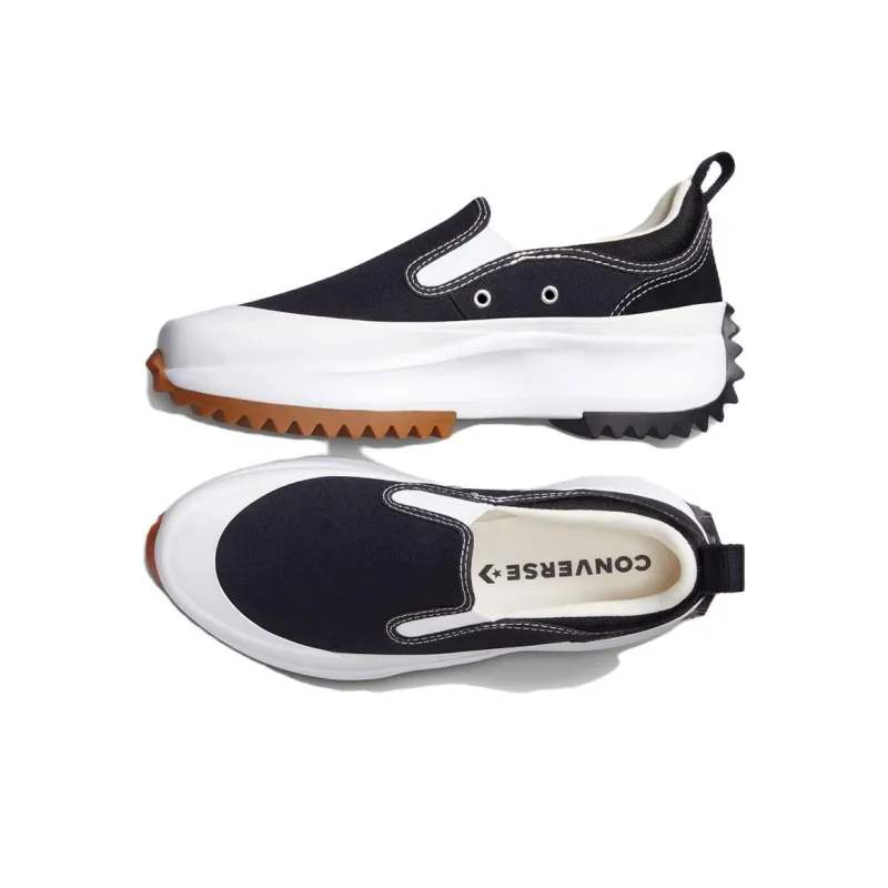 Converse Run Star Hike Slip Resistant Height Increasing Low Top Casual Shoes Unisex Black White-3