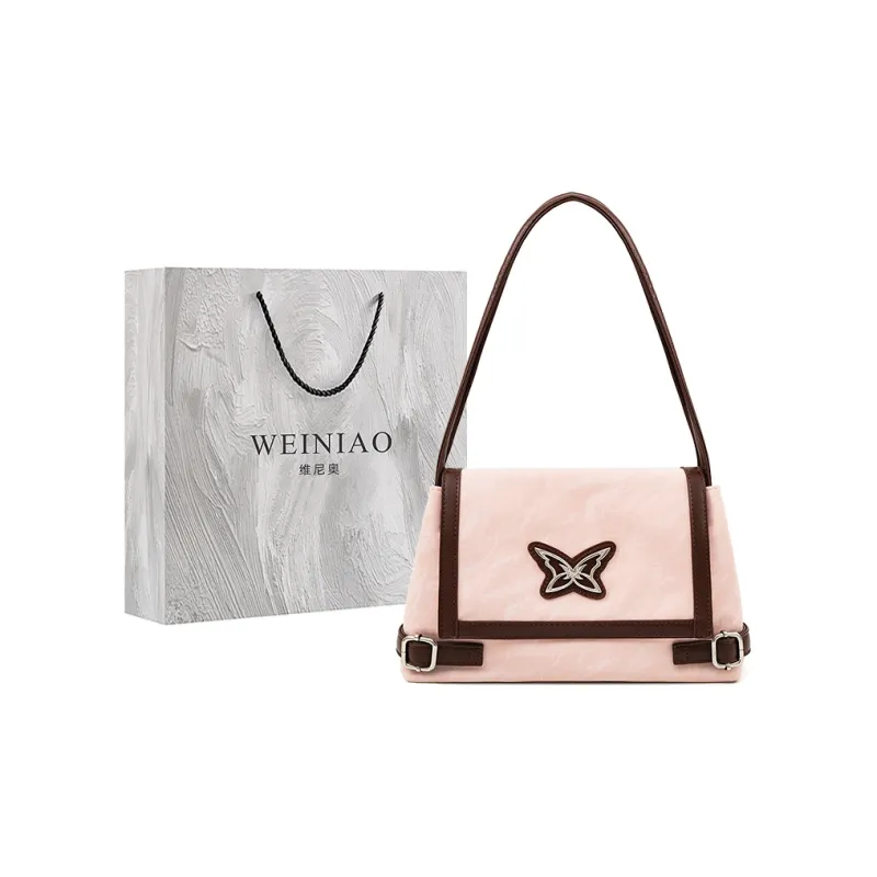 Vigno Synthetic Leather Shoulder Bag Regular Women's Pink/Apricot/Black/Gray/Blue-0