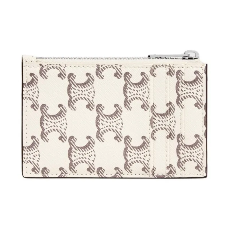 CELINE Lambskin Card Holder Men's Tan & Beige-2