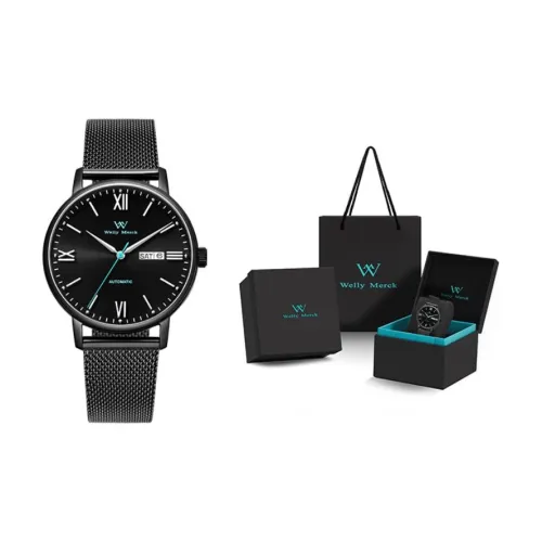 Welly Merck Mechanical Movement Stainless Steel Strap Watch Men's Watches Black Dial