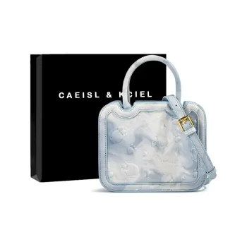 CAEISL&KCIEL Polyurethane Synthetic Leather Small Square Bag Crossbody Handbag Women's Cloudy Blue