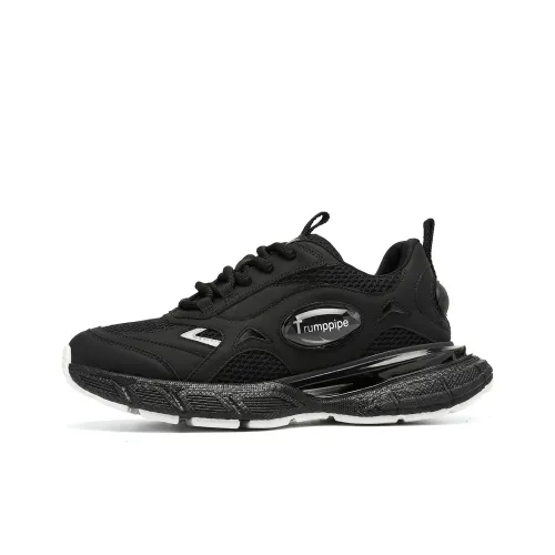 TRUMPPIPE Chunky Sneakers Men Low-Top Black