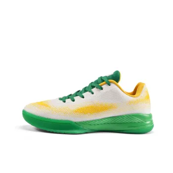 IVERSON Anti Slip Wear Resistant Low Top Basketball Shoes Unisex White Pine Stone Green Bright Yellow