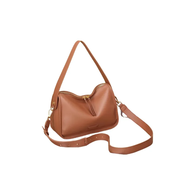 H YXIANG Cow Leather Shoulder Bag Regular Women's White/Black/Brown-4