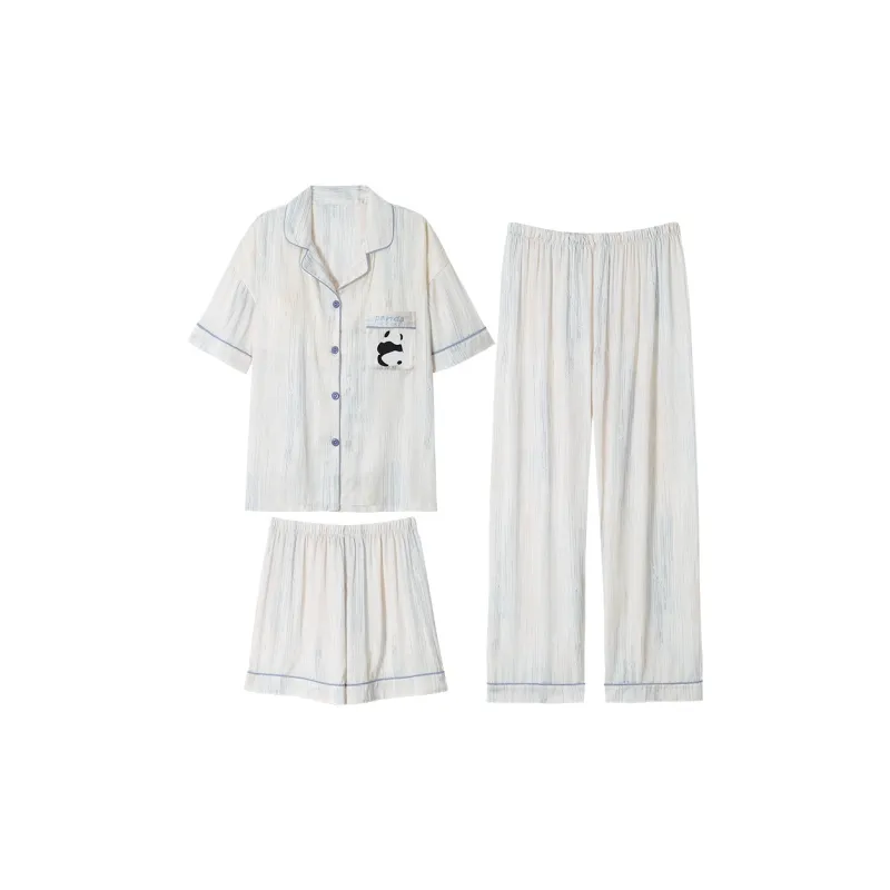 Qiao Ni Tong Pajama Set Women's Black Fist-5