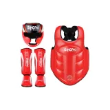 Red, Head Guard+Chest Protection+Leg Protection